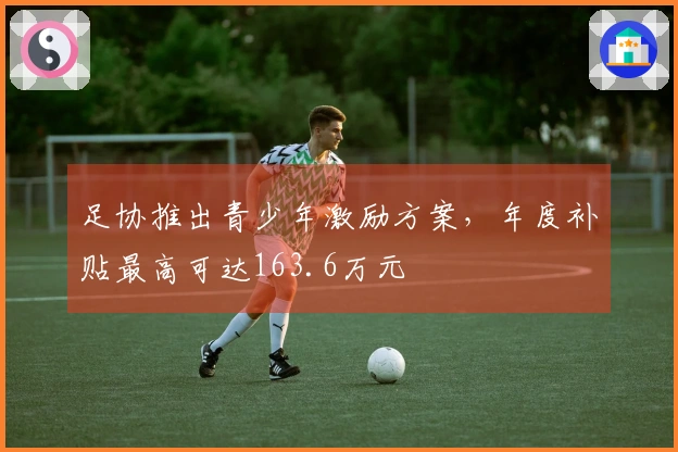 足协推出青少年激励方案，年度补贴最高可达163.6万元